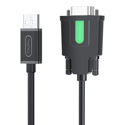 VegGieg V-U401 USB to Serial RS232 Adapter Cable | DB9 Male | FTDI Chipset | Plug & Play | 1.5m Length | Supports Windows, Linux, macOS