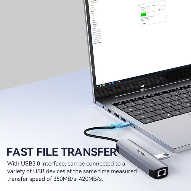 VegGieg 5 in 1 USB Type C Docking Station | 4K HDMI, RJ45 LAN, USB 3.0 & PD 100W Hub for Laptops