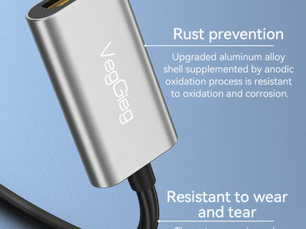 VegGieg Type-C to HDMI Adapter | 4K @ 60Hz | USB-C to HDMI Converter for Laptop, MacBook, iPad, Android Phone | Plug & Play | Aluminum Alloy