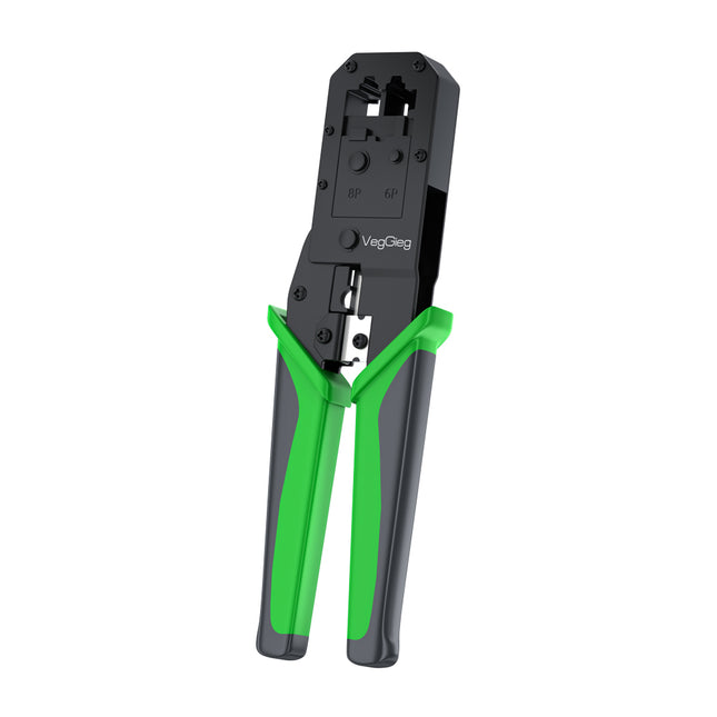 VegGieg E103 Network Crimping Tool | 3-in-1 RJ45/RJ11/RJ12 Crimper | Cable Cutter & Stripper | Ethernet Tool for Network Installations