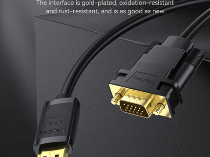 VegGieg DisplayPort (DP) to VGA Cable | 1080P @ 60Hz | DP to VGA Converter Cable for Monitor, Projector, TV | Plug & Play | 1.5M