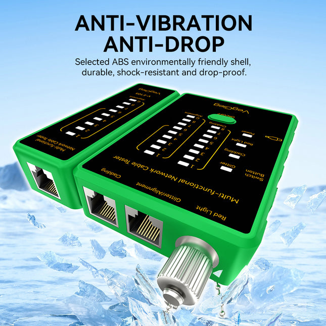 VegGieg LAN & Fiber Tester | 10–12km VFL | PoE, Cladding, Shield Detection | Type-C Charging | Burn-Proof Network Cable Tester