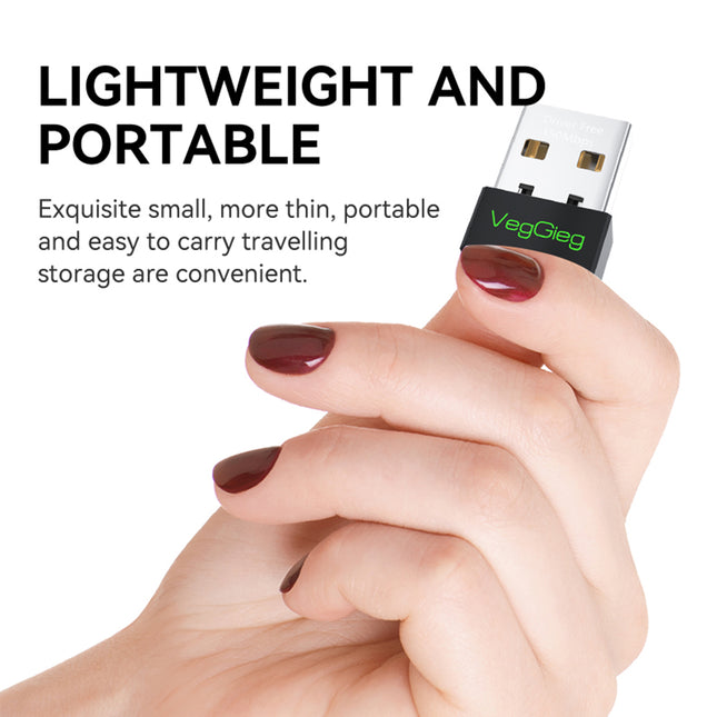VegGieg 150Mbps Wireless USB Adapter | 2.4GHz Plug & Play WiFi Network Adapter for Desktop & Laptop
