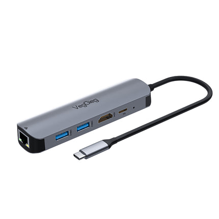 VegGieg 5 in 1 USB Type C Docking Station | 4K HDMI, RJ45 LAN, USB 3.0 & PD 100W Hub for Laptops