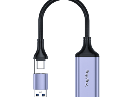 VegGieg USB/Type-C Video Capture Card | 4K Input, 1080P Recording | HDMI Game Capture for PS4/PS5/Switch | Live Streaming Compatible with OBS & More