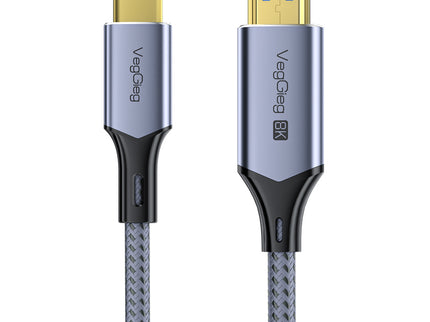 VegGieg 8K USB-C (Type-C) to HDMI Cable 2M | 8K@60Hz Ultra HD | HDR | Nylon Braided | Plug & Play | Gold Plated
