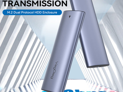 VegGieg M.2 NVMe SSD Enclosure | USB 3.2 Gen 2 | 10Gbps Tool-Free Aluminum Case for M-Key & B+M Key NVMe SSDs (2230/2242/2260/2280)