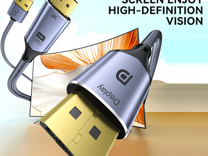 VegGieg V-Z102 HDMI to DisplayPort Converter Cable | 4K@60Hz UHD | HDMI Male to DP Male | With USB Power | Plug & Play for Monitor, Projector