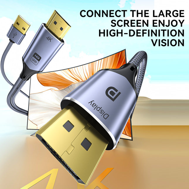 VegGieg V-Z102 HDMI to DisplayPort Converter Cable | 4K@60Hz UHD | HDMI Male to DP Male | With USB Power | Plug & Play for Monitor, Projector