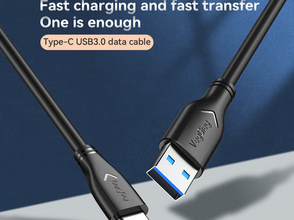 VegGieg V-U323 USB-A to Type-C Data Cable | 10Gbps SuperSpeed | 3A Charging | Braided | Ideal for CarPlay & Android Auto