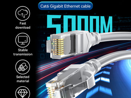 VegGieg CAT6e RJ45 Patch Cord | UTP LAN Cable | CCA | 1Gbps | Flexible & Durable | 2m–30m