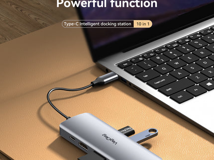 VegGieg 10 in 1 USB Type C Docking Station | 4K HDMI, RJ45 LAN, USB 3.0, SD/TF, PD 100W Hub for Laptops