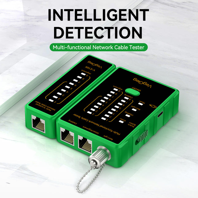 VegGieg LAN & Fiber Tester | 10–12km VFL | PoE, Cladding, Shield Detection | Type-C Charging | Burn-Proof Network Cable Tester