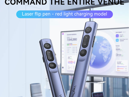 VegGieg V-LP002 Wireless Presenter with Laser Pointer | 2.4GHz | Plug & Play USB Receiver | 100M Range | Slide Control & Screen Blackout
