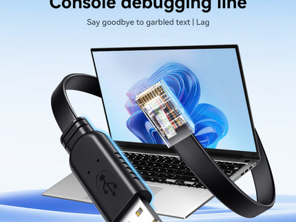 VegGieg USB to RJ45 Console Cable | FTDI Chipset | Serial Console Debug Cable for Routers, Switches, Servers | 2M Flat Cable | Plug & Play