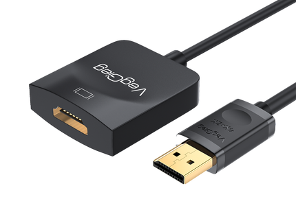 VegGieg DisplayPort (DP) to HDMI Adapter | 4K @ 30Hz | Gold-Plated Connector | Plug & Play | Compact Video Converter