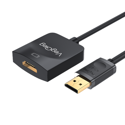 VegGieg DisplayPort (DP) to HDMI Adapter | 4K @ 30Hz | Gold-Plated Connector | Plug & Play | Compact Video Converter