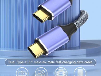 VegGieg V-H921 USB-C to USB-C Cable | 100W PD Fast Charging | 4K Display Output | 10Gbps Data Transfer | 2m Braided Durable Cable