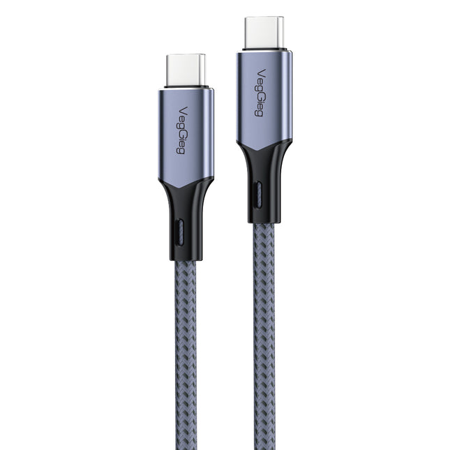 VegGieg USB-C to USB-C 100W PD Fast Charging Cable | 1.2m Braided | 5A E-Marker Chip | 480Mbps Data Transfer | CarPlay & Android Auto Compatible
