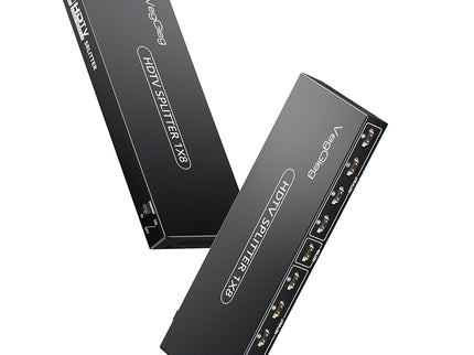 VegGieg 8 Port HDMI Splitter 1x8 | 4K@30Hz HDMI Splitter with HDR, 3D Support & Dolby Audio