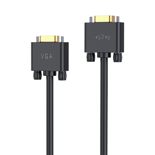 VegGieg V-V207 VGA Cable | 10m & 15m | Full HD 1080p | Multi-Layer Shielded | Double Magnetic Rings | 3+6 Core Design