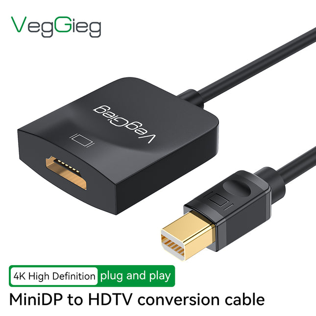 VegGieg V-Z616 Mini DisplayPort (Mini DP) to HDMI Adapter | 4K@30Hz UHD | Stable Signal Transmission | Plug & Play | Compact Converter