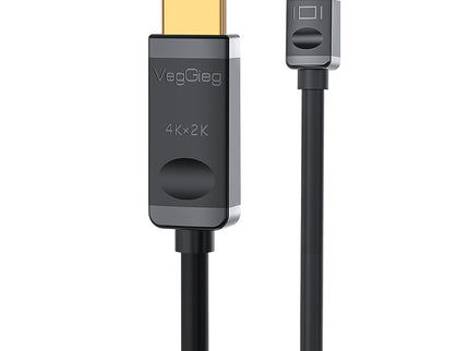 VegGieg Mini DisplayPort (Mini DP) to HDMI Cable | 4K @ 30Hz | mDP to HDMI Converter for MacBook, Surface, Laptop to Monitor, TV, Projector | Plug & Play