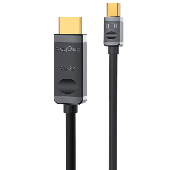 VegGieg Mini DisplayPort (Mini DP) to HDMI Cable | 4K @ 30Hz | mDP to HDMI Converter for MacBook, Surface, Laptop to Monitor, TV, Projector | Plug & Play