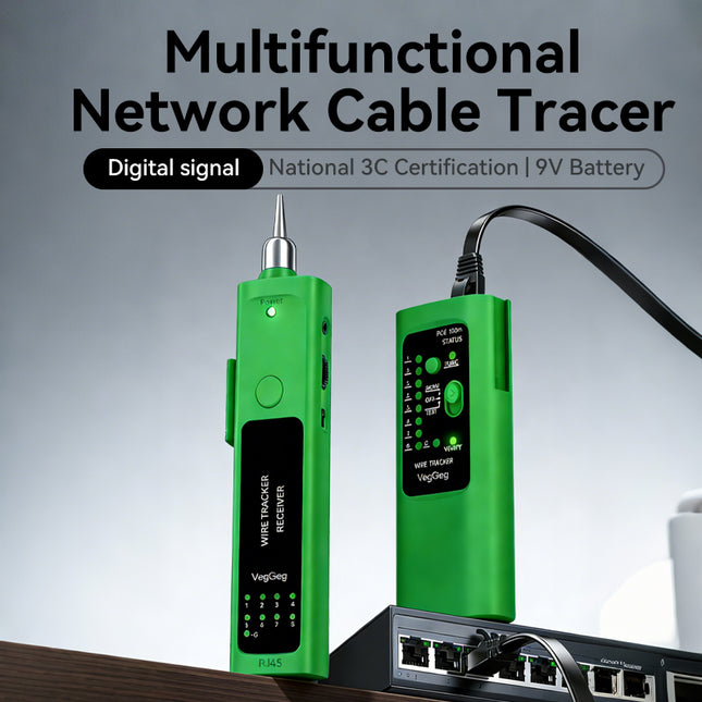 VegGieg Network Cable Tracker | Line Finder with Port Flashing & POE Support | RJ45 Cable Tester