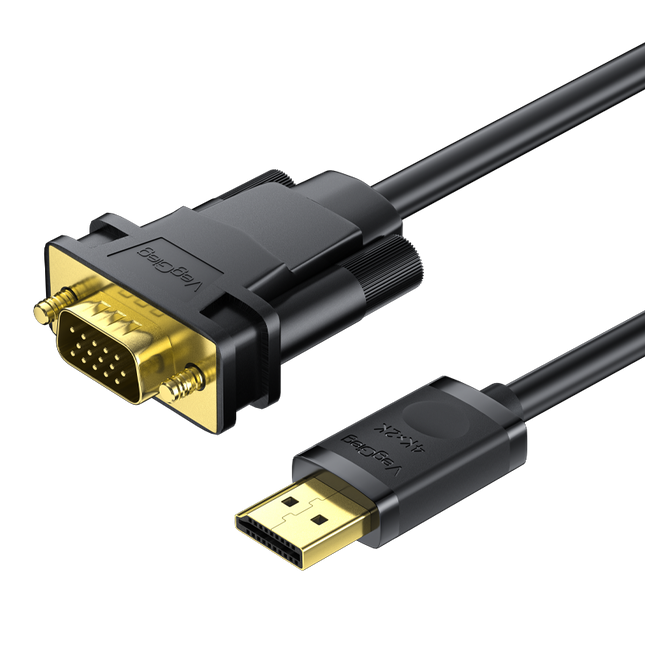 VegGieg DisplayPort (DP) to VGA Cable | 1080P @ 60Hz | DP to VGA Converter Cable for Monitor, Projector, TV | Plug & Play | 1.5M
