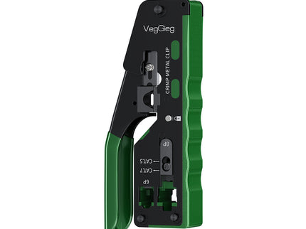 VegGieg Dovetail Clamp Network Crimping Tool | CAT5e–CAT8 | 3-in-1 Cut / Strip / Crimp | Precision & Durable Design