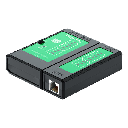 VegGieg V-E101 Network & Telephone Cable Tester | Supports RJ45/RJ11 | Automatic Cycle Speed Test | ABS Protective Shell