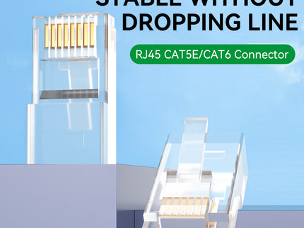 VegGieg CAT5 Keystone Jack | Toolless Punch-Down | RJ45 UTP Module | Snap-In LAN Connector for Patch Panels, Wall Plates & Faceplates
