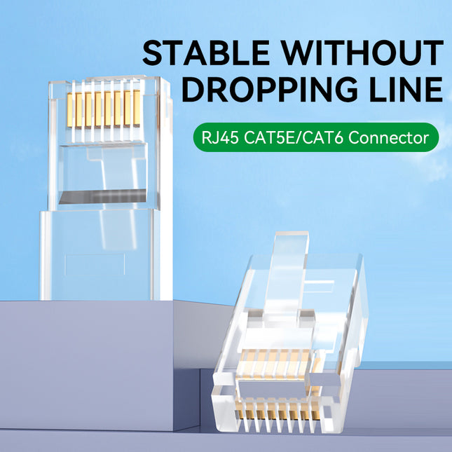 VegGieg CAT5 Keystone Jack | Toolless Punch-Down | RJ45 UTP Module | Snap-In LAN Connector for Patch Panels, Wall Plates & Faceplates