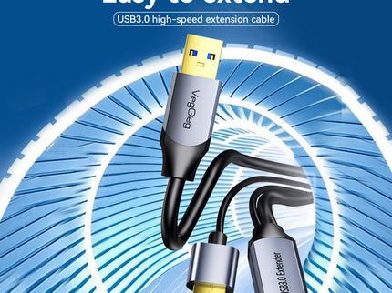 VegGieg V-U330 USB 3.0 Active Extension Cable | 5Gbps High-Speed | 15m–30m Long-Distance Signal Booster | Triple Shielded, Plug & Play