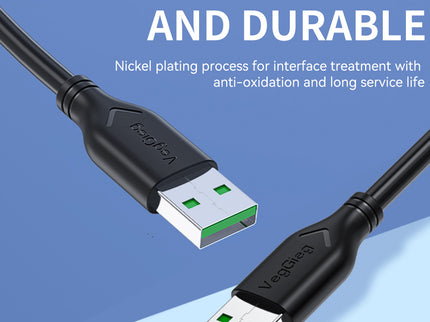 VegGieg USB 2.0 Male to Male Cable | High-Speed USB Data Cable | Copper Core | Ferrite Core | Nickel Plated Connectors | 1.5M / 3M