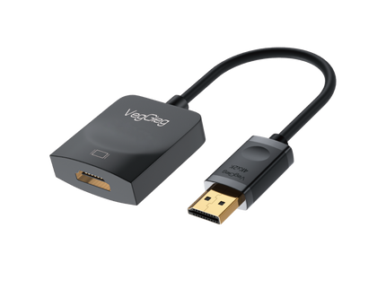 VegGieg DisplayPort (DP) to HDMI Adapter | 4K @ 30Hz | Gold-Plated Connector | Plug & Play | Compact Video Converter