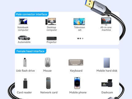 VegGieg V-U330 USB 3.0 Active Extension Cable | 5Gbps High-Speed | 15m–30m Long-Distance Signal Booster | Triple Shielded, Plug & Play