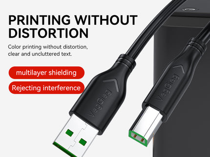 VegGieg USB to USB-B Printer Cable | High-Speed Printing | 10–15M Long Distance Support | Shielded, Durable, Plug & Play