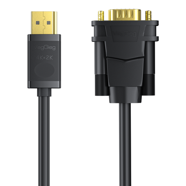 VegGieg DisplayPort (DP) to VGA Cable | 1080P @ 60Hz | DP to VGA Converter Cable for Monitor, Projector, TV | Plug & Play | 1.5M