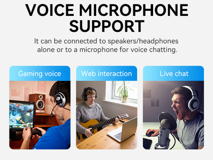 VegGieg USB Sound Card Adapter | External Audio Interface | 3.5mm Jack & Mic Ports | Plug & Play