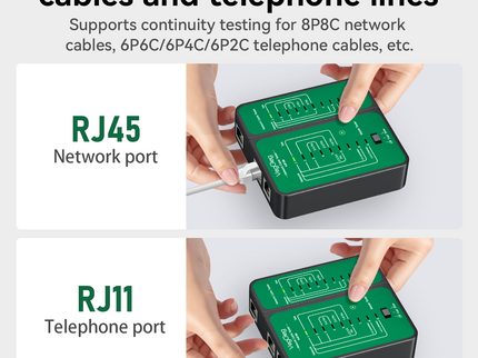 VegGieg V-E110 Professional Network & Telephone Line Tester | 150m Range | Shielded/Unshielded Cable Support | POE Anti-Firing | One-Hand Operation