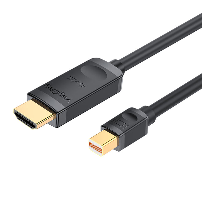 VegGieg Mini DisplayPort (Mini DP) to HDMI 4K Cable | mDP to HDMI Converter for MacBook, Surface, Laptop to Monitor, TV, Projector | Plug & Play