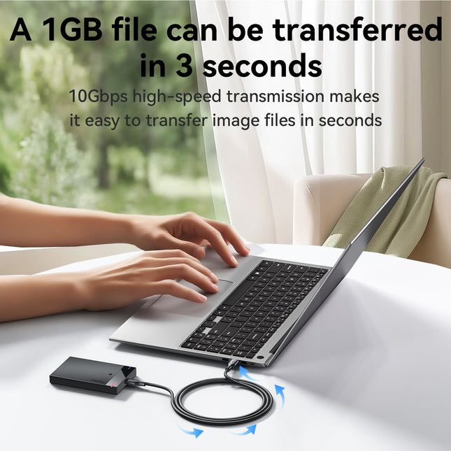 VegGieg V-U323 USB-A to Type-C Data Cable | 10Gbps SuperSpeed | 3A Charging | Braided | Ideal for CarPlay & Android Auto