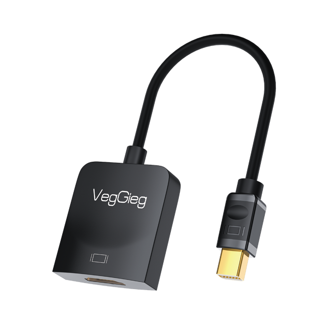 VegGieg V-Z616 Mini DisplayPort (Mini DP) to HDMI Adapter | 4K@30Hz UHD | Stable Signal Transmission | Plug & Play | Compact Converter