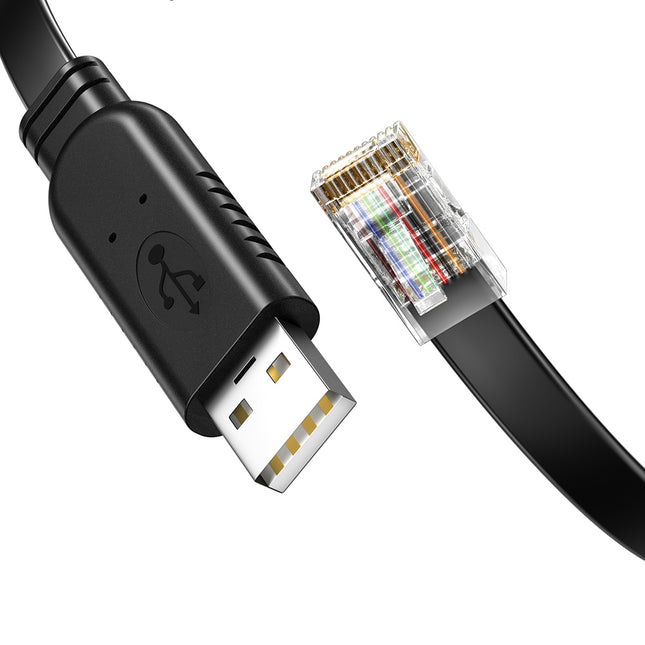 VegGieg USB to RJ45 Console Cable | FTDI Chipset | Serial Console Debug Cable for Routers, Switches, Servers | 2M Flat Cable | Plug & Play
