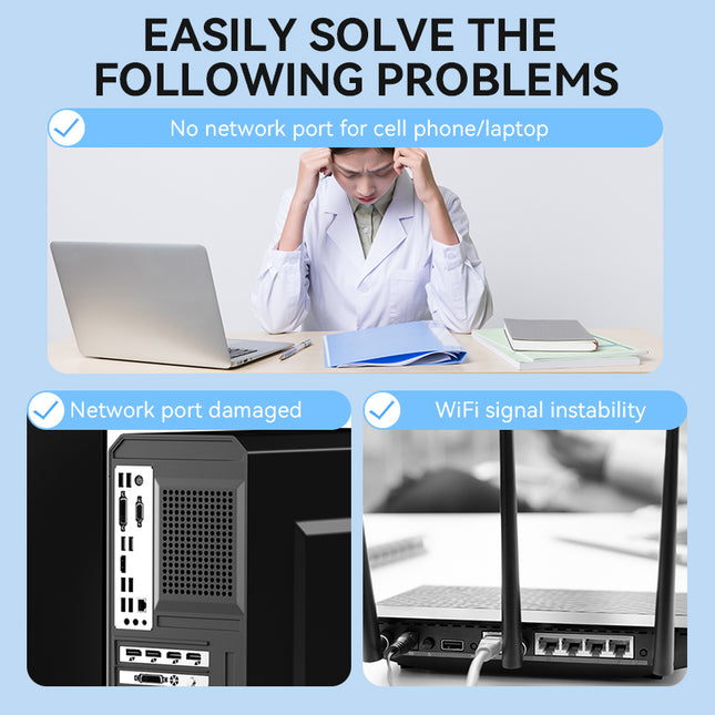 VegGieg USB to Ethernet Adapter | 100Mbps & 1000Mbps | Alloy Shell | Plug & Play | USB 2.0/3.0 Support