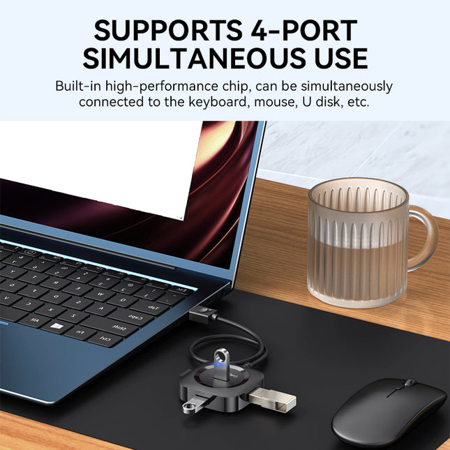 VegGieg 4-Port USB Hub | USB 2.0 & USB 3.0 Options | 1m Cable | External Power Support | High-Speed Data Transfer