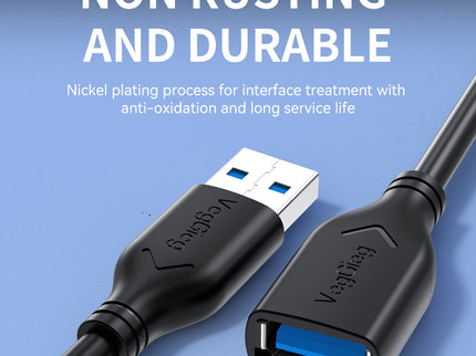 VegGieg V-U315 USB 3.0 Extension Cable | High-Speed 5Gbps USB-A Male to Female | Durable & Shielded | Plug & Play for PC, Laptop, USB Devices
