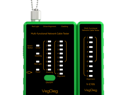 VegGieg LAN & Fiber Tester | 10–12km VFL | PoE, Cladding, Shield Detection | Type-C Charging | Burn-Proof Network Cable Tester